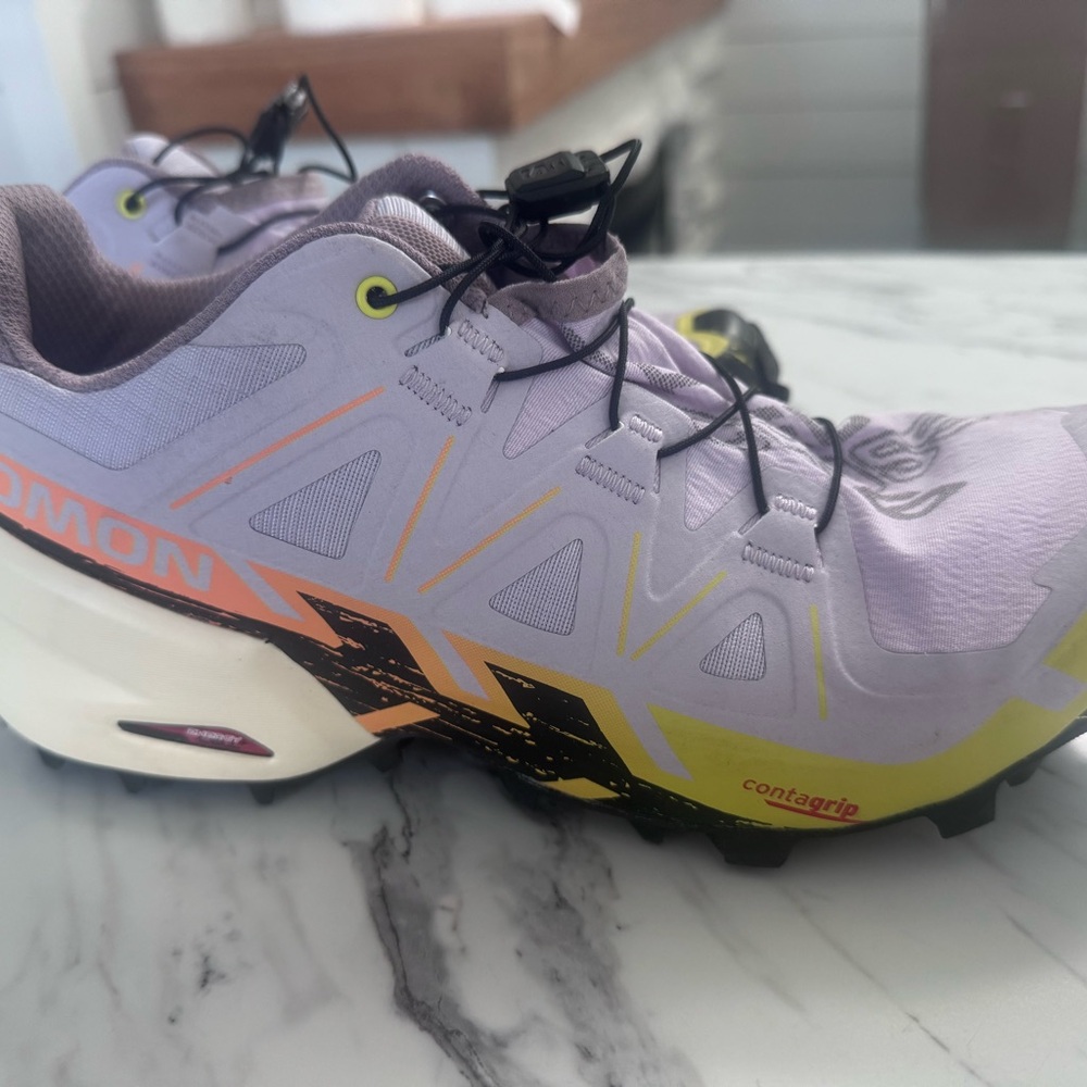 Salomon Athletic Shoes Purple and Yellow Performance Design